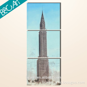 Newest modern city USA landmark architecture art painting